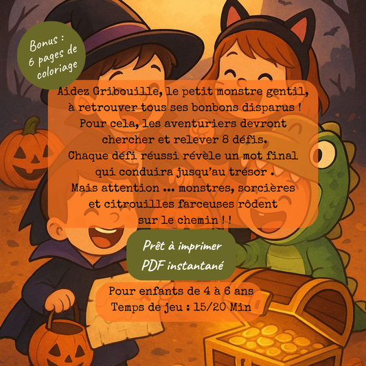 Chasse au trésor Halloween pour enfants 4-6 ans clé en main.
