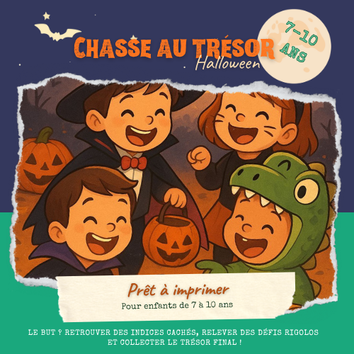 Chasse au trésor Halloween pour Enfants 7-10 ans clé en main.
