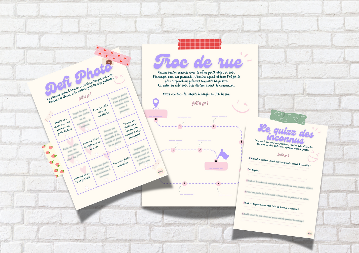 Lot de 3 jeux de rue EVJF modifiables et prêts à imprimer !