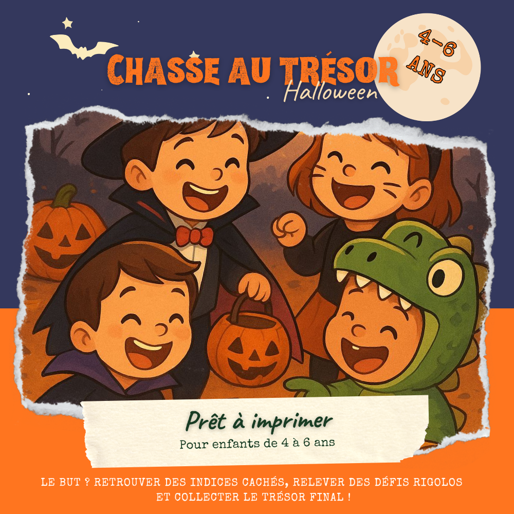 Chasse au trésor Halloween pour enfants 4-6 ans clé en main.