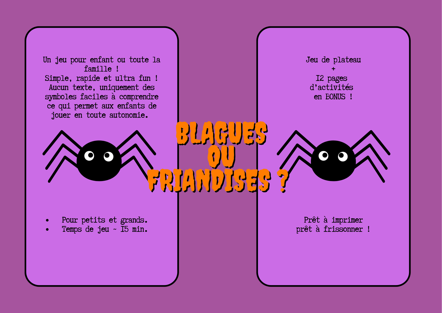 Jeu de plateau Halloween + 12 pages d'activités bonus !
