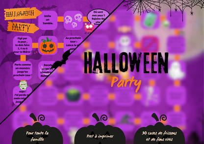 Jeu de société HALLOWEEN pour toute la famille. 30 cases de défis monstrueusement drôles !