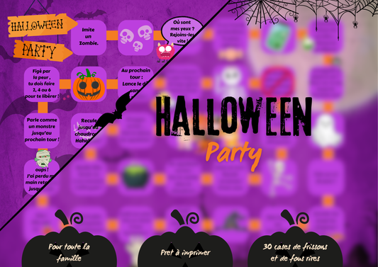 Jeu de société HALLOWEEN pour toute la famille. 30 cases de défis monstrueusement drôles !