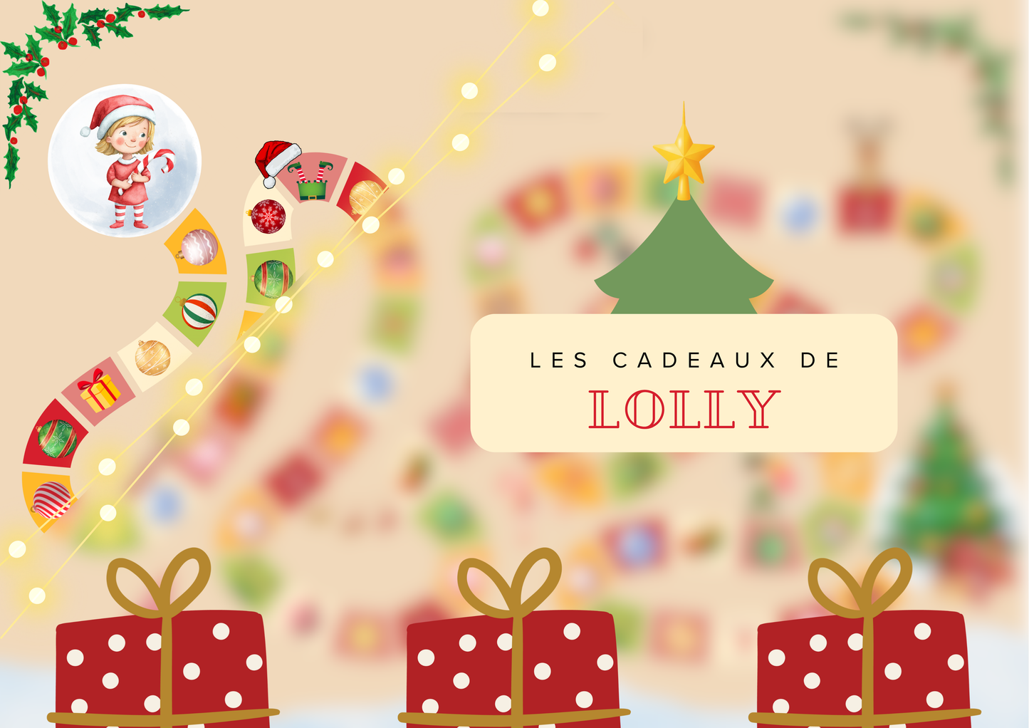 Jeu de plateau Noël + 10 pages de coloriage + Une lettre pour le père Noël à remplir !